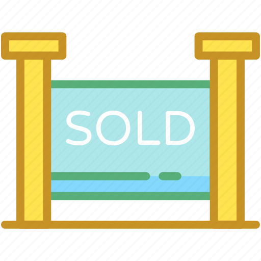 Commercial sign, property sold, sold, sold advertisement, sold signboard icon - Download on Iconfinder