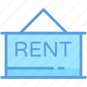 for rent, hanging board, real estate, rent signboard, rental