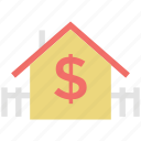 dollar sign, for sale, home, house for sale, property, value