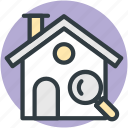 gps, house search, magnifying glass, real estate, rental concept