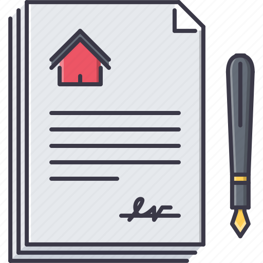Contract, estate, house, paper, pen, real, realtor icon - Download on Iconfinder