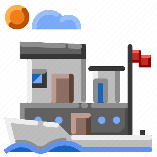 Boat, house boat icon - Download on Iconfinder on Iconfinder