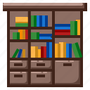 library, book, bookcase