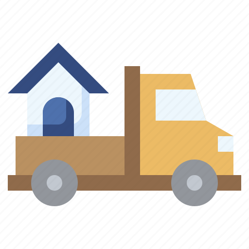 Moving, truck, transport, real, estate, house icon - Download on Iconfinder