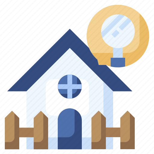 Sarch, real, estate, house, magnifying, glass icon - Download on Iconfinder