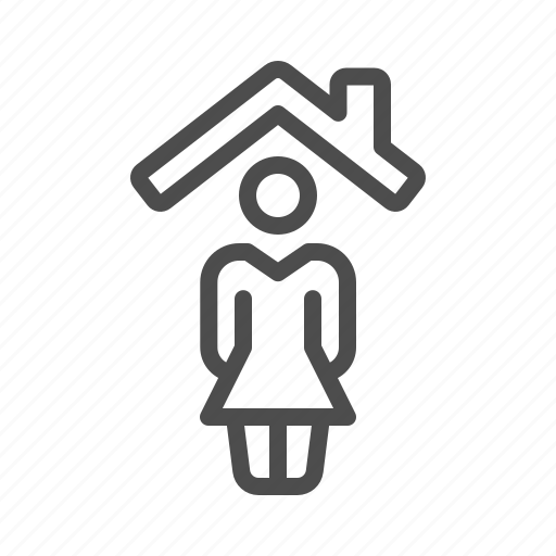 Realtor, home owner, woman, roof, house icon - Download on Iconfinder