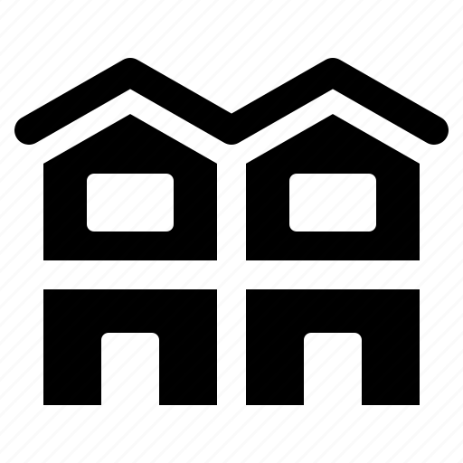 Duplex, house, residence, property, building, town icon - Download on Iconfinder