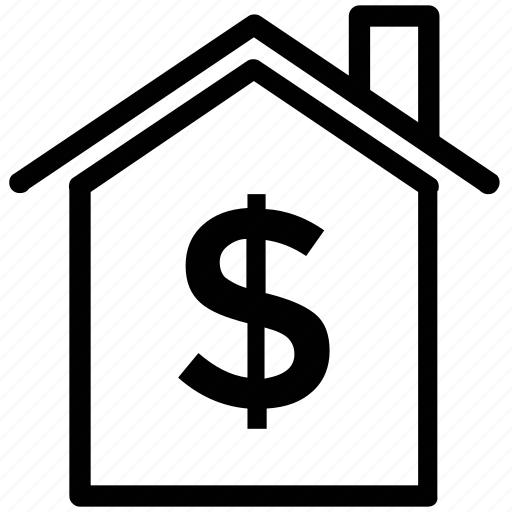 Dollar sign, home, house, property, property value icon - Download on Iconfinder