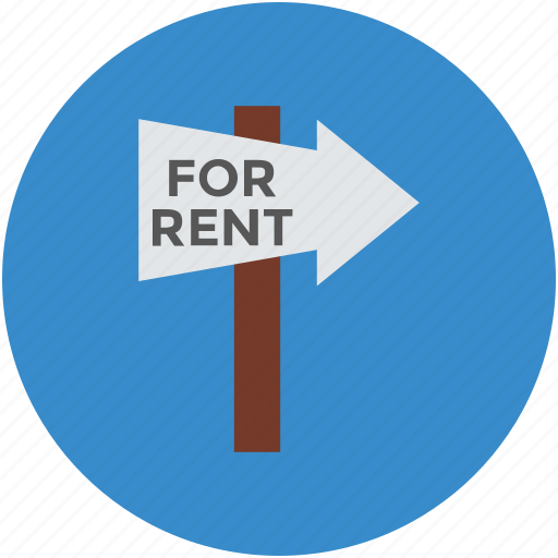 Arrow pointing, direction, for rent, guidepost, indication, info, signpost icon - Download on Iconfinder