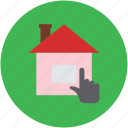 finger touch, hand gesture, house, house searching, online property, pointing
