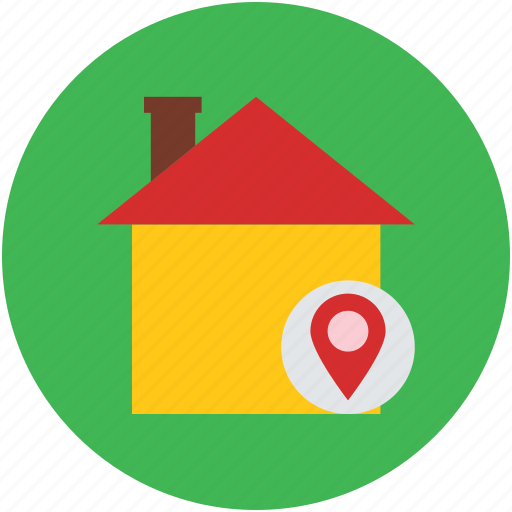 Gps, house, house location, map marker, navigation, real estate icon - Download on Iconfinder