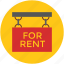for rent, hanging sign, info, information, message, notice, real estate 