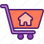 buy, shopping, cart, house, business 