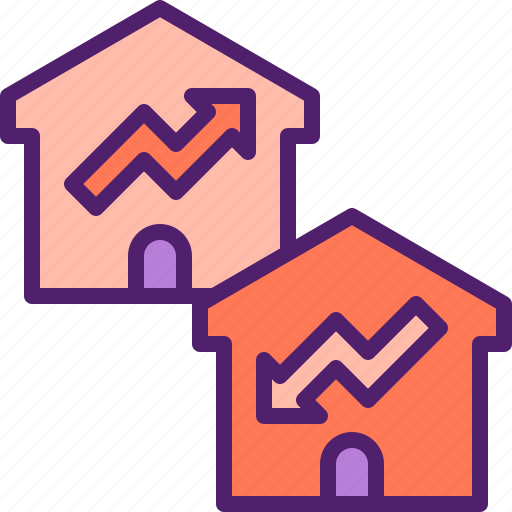 House, home, price, arrow, up, down icon - Download on Iconfinder