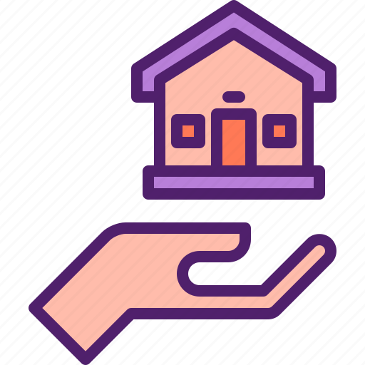 Sell, buy, house, home, hand icon - Download on Iconfinder