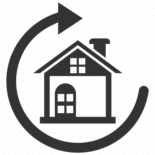 Apartment, arrows, home change, house icon - Download on Iconfinder