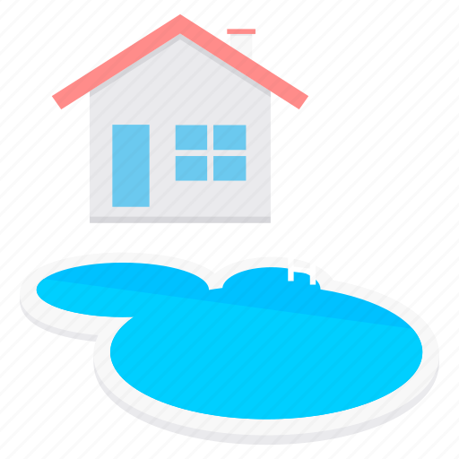 Farmhouse, pool, swimming, building, estate, real icon - Download on Iconfinder