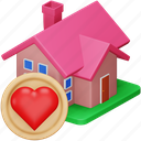 favorite, real, estate, building, property, heart, house 
