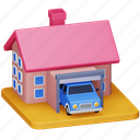 garage, real, estate, building, house, home, car 