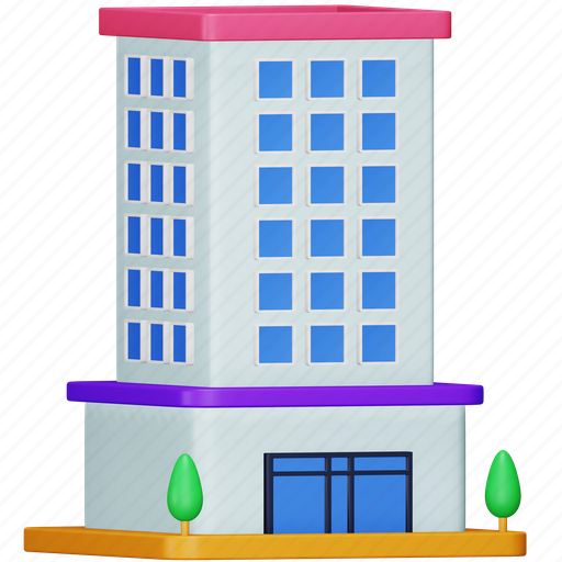 Apartment, real, estate, building, property, business, city 3D illustration - Download on Iconfinder