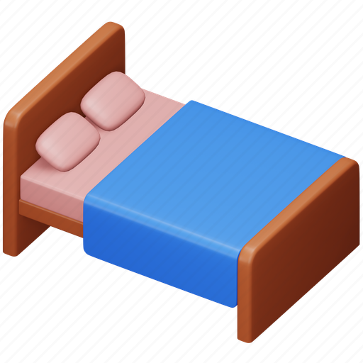 Bedroom, real, estate, bed, furniture, home, room 3D illustration - Download on Iconfinder