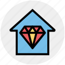 apartment, crystal, diamond, home, house, property, real estate