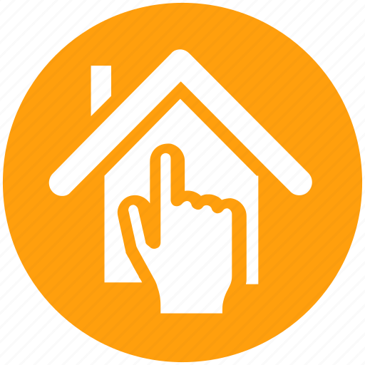 Apartment, finger, hand, home, house, property, real estate icon - Download on Iconfinder