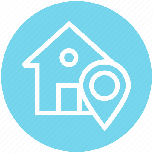 Apartment, home, house, house location, map pin, property, real estate icon - Download on Iconfinder