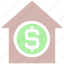 apartment, dollar, dollar sign, home, house, property, real estate 