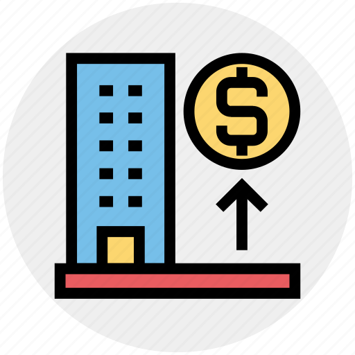 Bank, building, dollar, dollar sign, enterprise, office, real estate icon - Download on Iconfinder