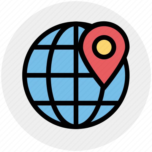 Earth, global, globe, localization, map location, map pin, world location icon - Download on Iconfinder