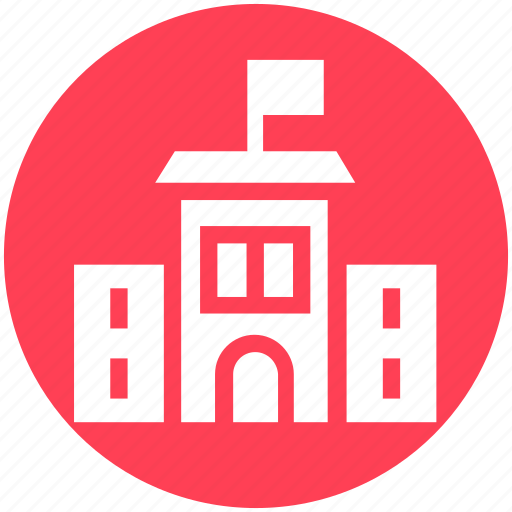 Building, collage, flag, government, real estate, school, university icon - Download on Iconfinder