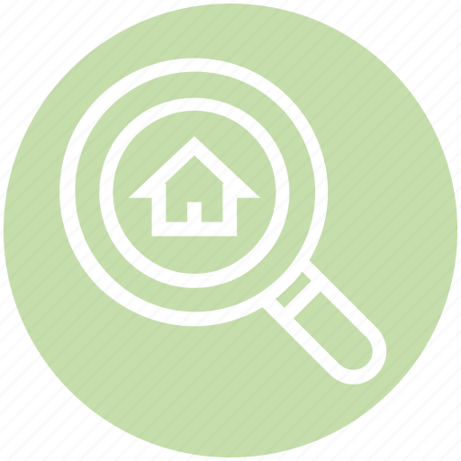 Finding, home, house, magnifier, real, real estate, search icon - Download on Iconfinder