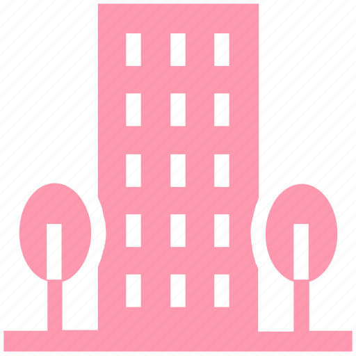 Apartment, architecture, building, office, real estate, skyscraper, trees icon - Download on Iconfinder