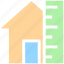 construction plan, home, house, house measurement, house with ruler, measuring scale, real estate 