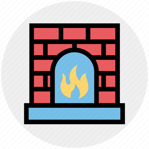 Burning, fire, fireplace, heat, home, house, warm icon - Download on Iconfinder