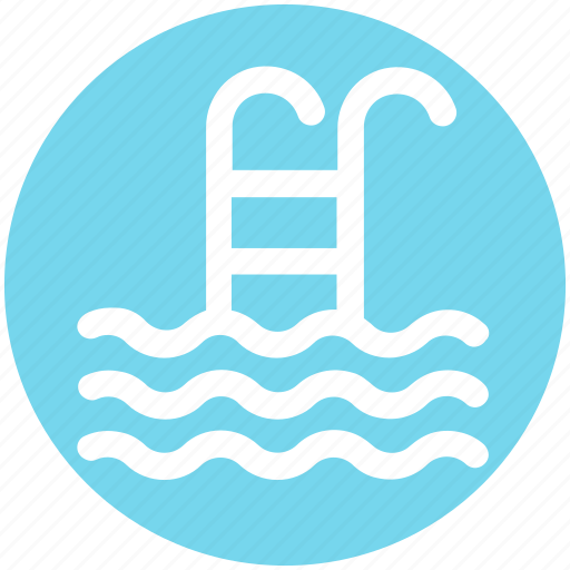 Pool, staircase, swim, swimming, swimming pool, swimming staircase, waves icon - Download on Iconfinder