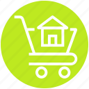 cart, concrete cart, construction, house, house cart, house in cart, real estate
