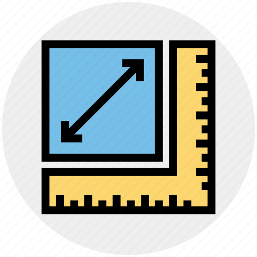 Arrow, corner, extend, extended, measure, ruler, scale icon - Download on Iconfinder