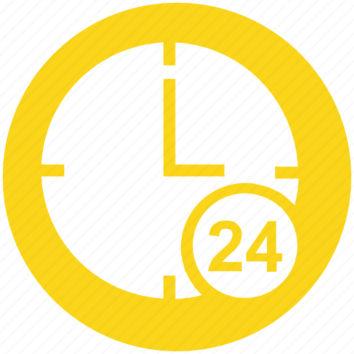 24 house, around the clock, clock, nonstop, real estate, time, watch icon - Download on Iconfinder