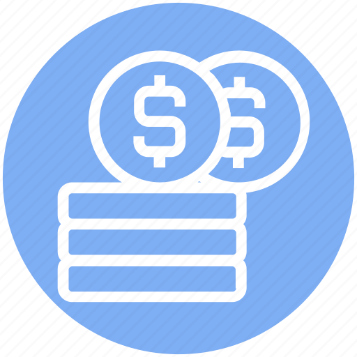 Cash, coins, coins with dollar sign, currency, dollar, dollar sign, money icon - Download on Iconfinder