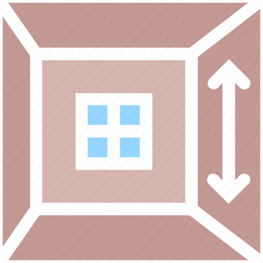 Arrow, ceiling, frame, home, house, room, window icon - Download on Iconfinder
