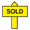 board, estate, home, house, real, signboard, sold