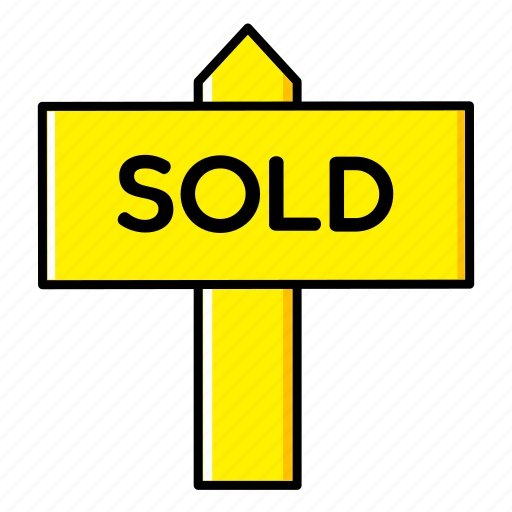 Board, estate, home, house, real, signboard, sold icon - Download on Iconfinder