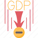 gdp, negative, value, decline, economy
