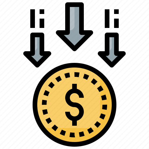 Cash, coin, decrease, loss, money icon - Download on Iconfinder