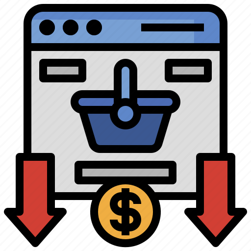 Browser, commerce, down, drop, online, sales, shopping icon - Download on Iconfinder