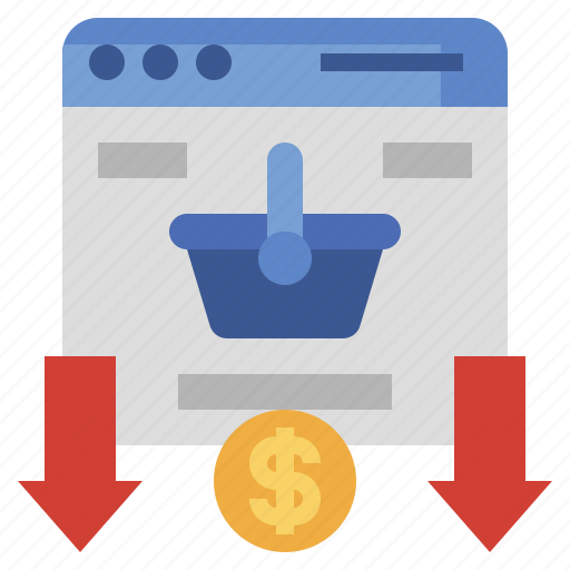 Browser, commerce, down, drop, online, sales, shopping icon - Download on Iconfinder