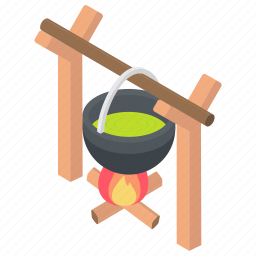 Campfire cooking, cauldron, conventional cooking, outdoor cooking, outdoor kitchen icon - Download on Iconfinder
