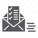 document, email, envelope, list, mail, sent